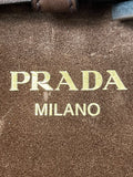 Prada Medium Buckle Brown Suede Tote