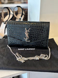 Pre Loved Yves Saint Laurent Uptown Pouch in black exotic leather - Excellent