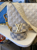 Pre Loved Louis Vuitton LV Damier Azure Belt - 95cm