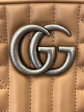 Pre Loved Gucci GG Marmont Matelasse Chain Shoulder/Crossbody Camera Bag in Biscuit