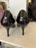 Pre Loved Valentino Garavani Black Patent Bow Heels UK 5.5
