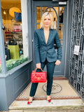 Hermes Vintage Forest Green Wool Trouser Suit FR36 UK 8