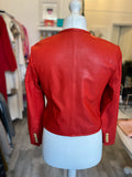 Veronica Beard Andrea Red Leather Jacket UK 6 fits UK 8-10 (new)