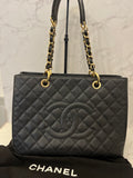 Pre Loved Chanel GST Grand Shopper Tote in Black Cavier Leather - Excellent