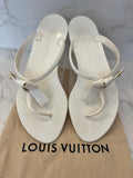 Pre Loved Louis Vuitton White Thong Flip-Flops UK5