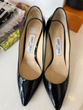 Pre Loved Jimmy Choo Romy Black Patent Heels UK 6