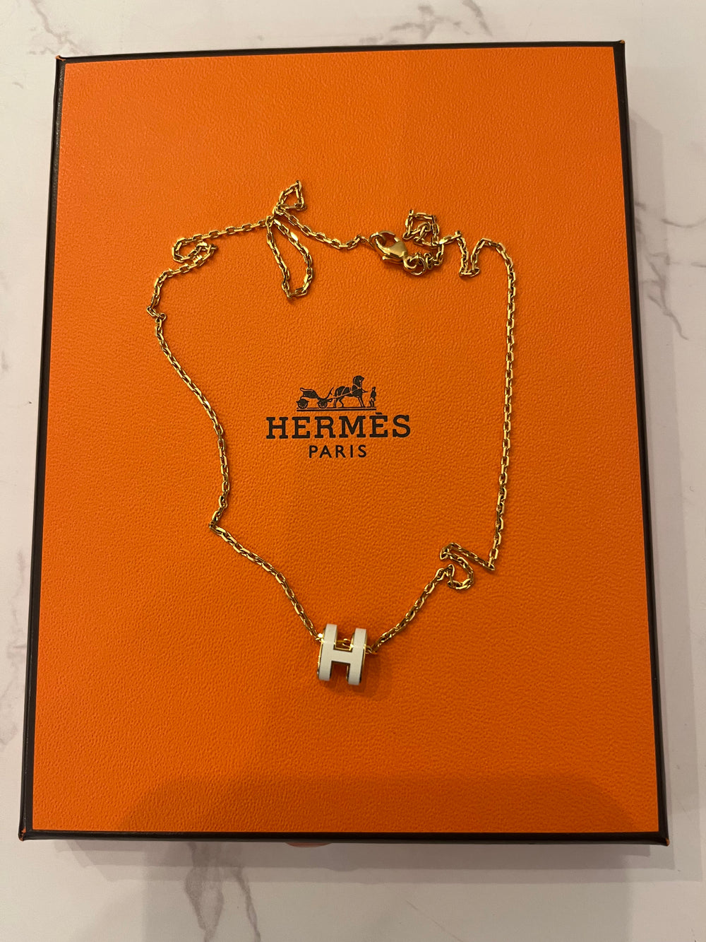 Pre Loved Hermes H-Pop Pendant in cream (excellent) relisted