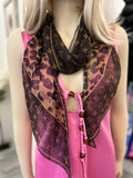 Pre Loved Louis Vuitton Brown Monogram & Leopard Silk Scarf