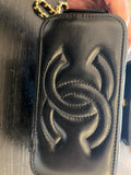 Chanel Quilted Crossbody Vanity Case in Black Leather