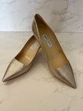 Pre Loved Jimmy Choo Romy Attila Kitten Heels in Gold UK 6 (New)