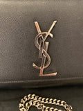 Pre Loved Saint Laurent Kate Crossbody Bag in Black with Silver Tone Hardware