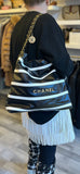 Chanel 22 in Black & White Striped Calfskin (new)
