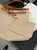Hermes Herbag Satchel in Beige Canvas and Tan Leather 39