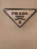 Pre Loved Prada Beige Leather and Suede Medium Tote