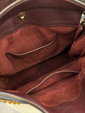 Pre Loved Mulberry Leighton Top Handle in Dark Burgundy Grained Leather (excellent)