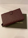 Pre Loved Bottega Veneta Intrecciato Leather Continental Wallet in Old Rose (excellent)