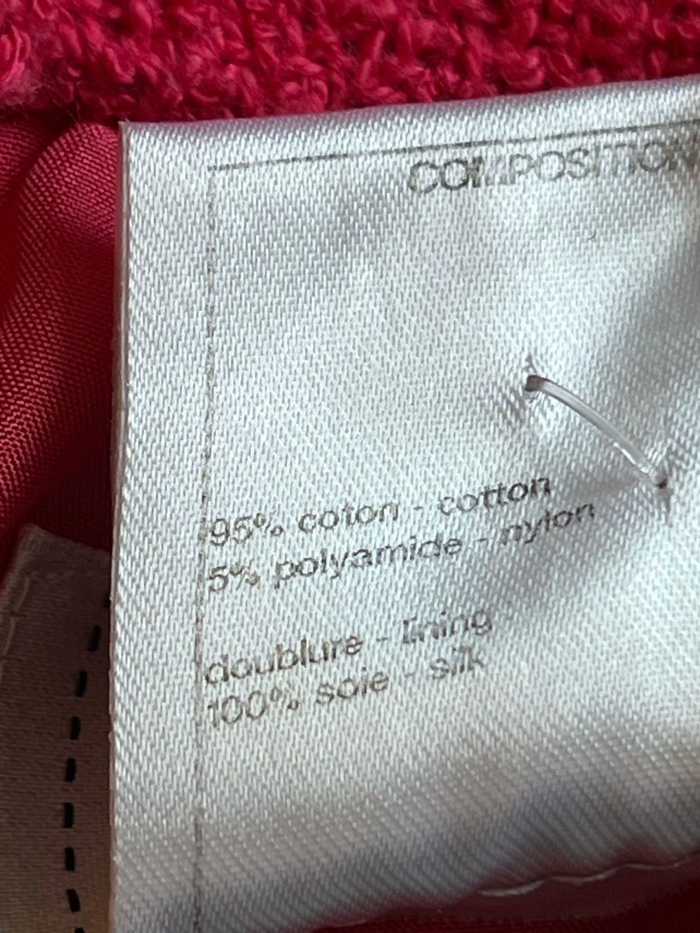 Pre Loved Chanel Deep Pink Boucle Skirt size FR38 UK 10
