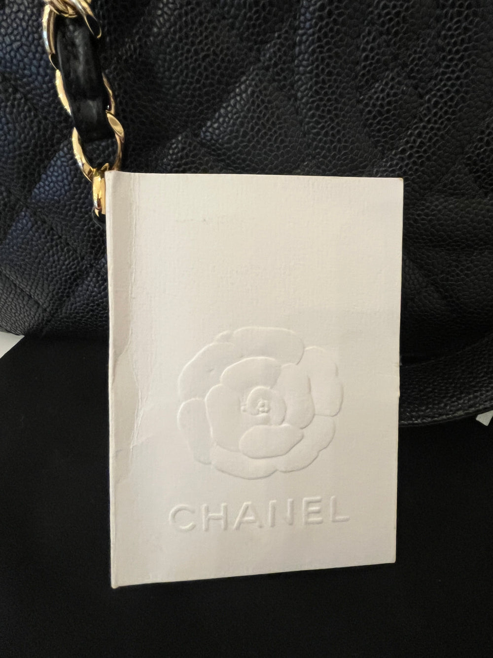 Pre Loved Chanel GST Grand Shopper Tote in Black Cavier Leather - Excellent
