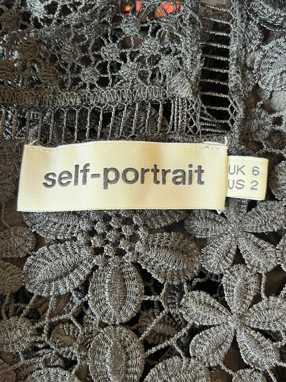 Pre Loved Self Portrait Black Lace Blouse UK 6