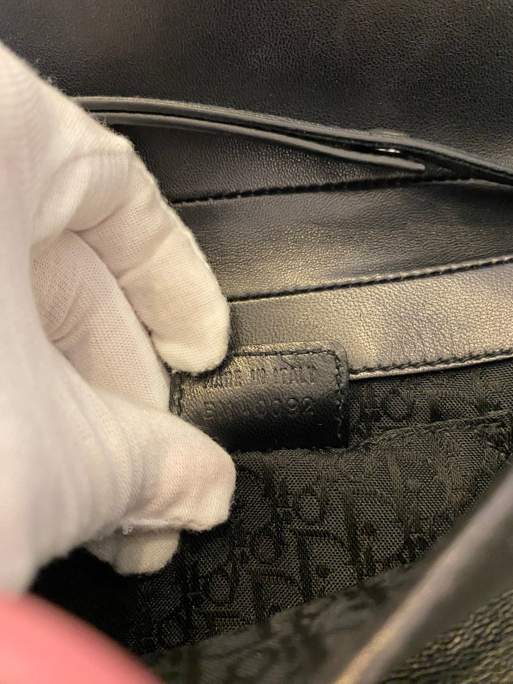 Pre Loved Christian Dior Corset Saddle Bag in Black Leather