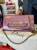 Dior J’Adior Wallet on Chain in Metallic Pink