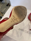 Pre Loved Jimmy Choo Red Patent Mary Jane Heels uk3