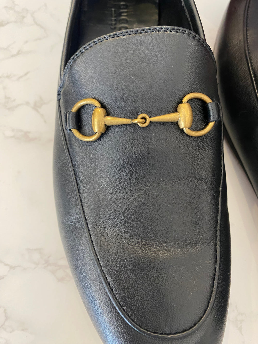 Pre Loved Gucci Brixton Black Leather Moccasins UK 6 - NEW