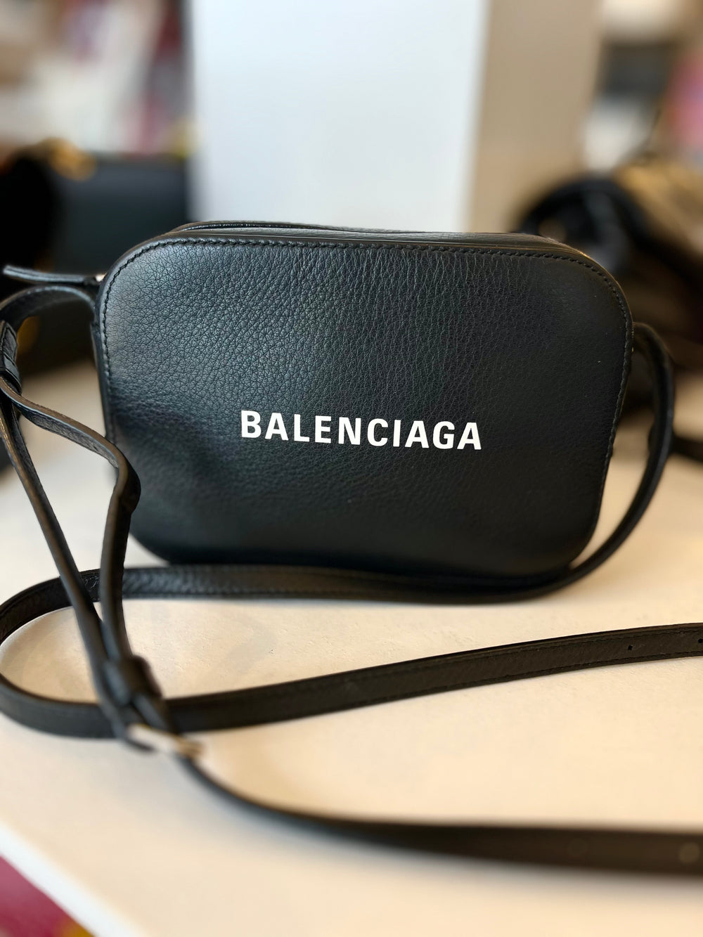 Pre Loved Balenciaga Black Camera Crossbody Bag