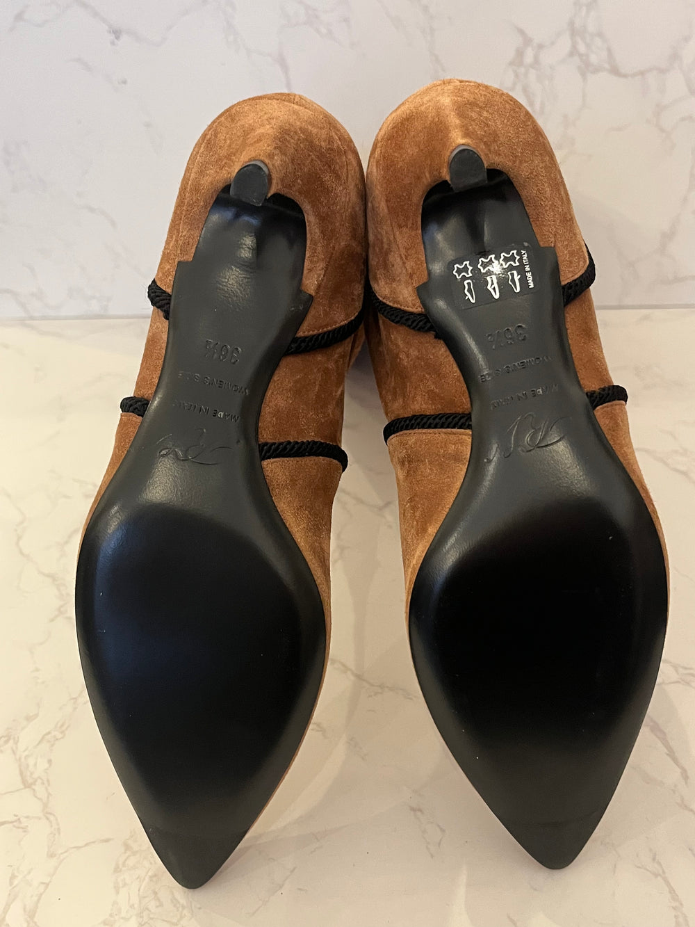 Roger Vivier Long Tan Suede Heeled Boots Size UK3.5 (fits 4) New