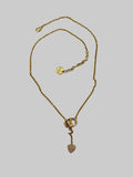 Dior Gold Tone CD & Heart Droplet Necklace
