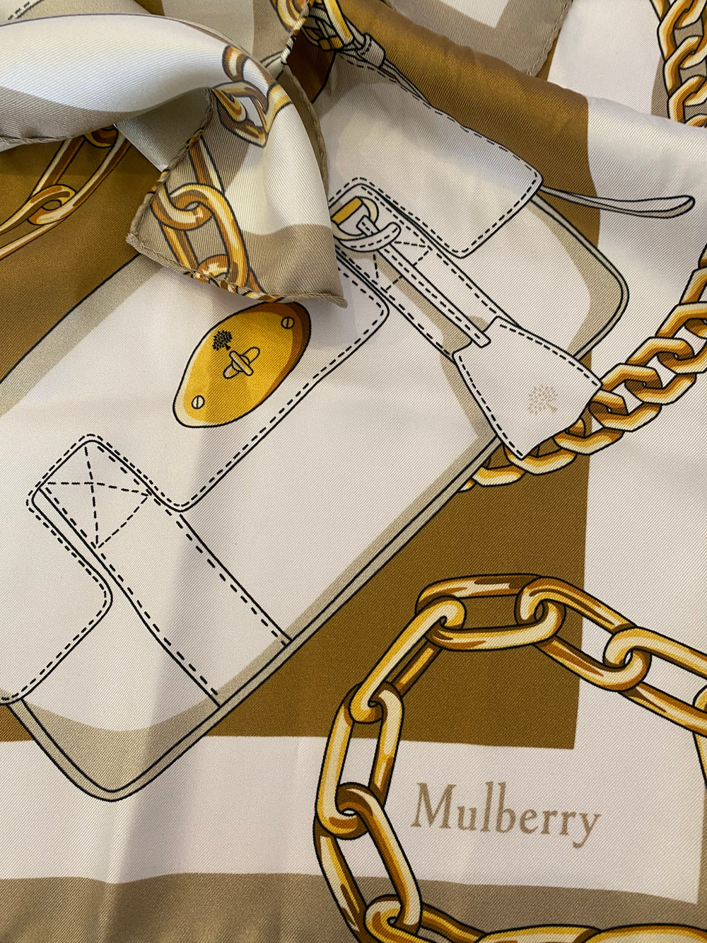 Pre Loved Mulberry Bayswater Silk Twill Scarf