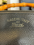Pre Loved Vintage Gucci Leather Bag with Bamboo Handles