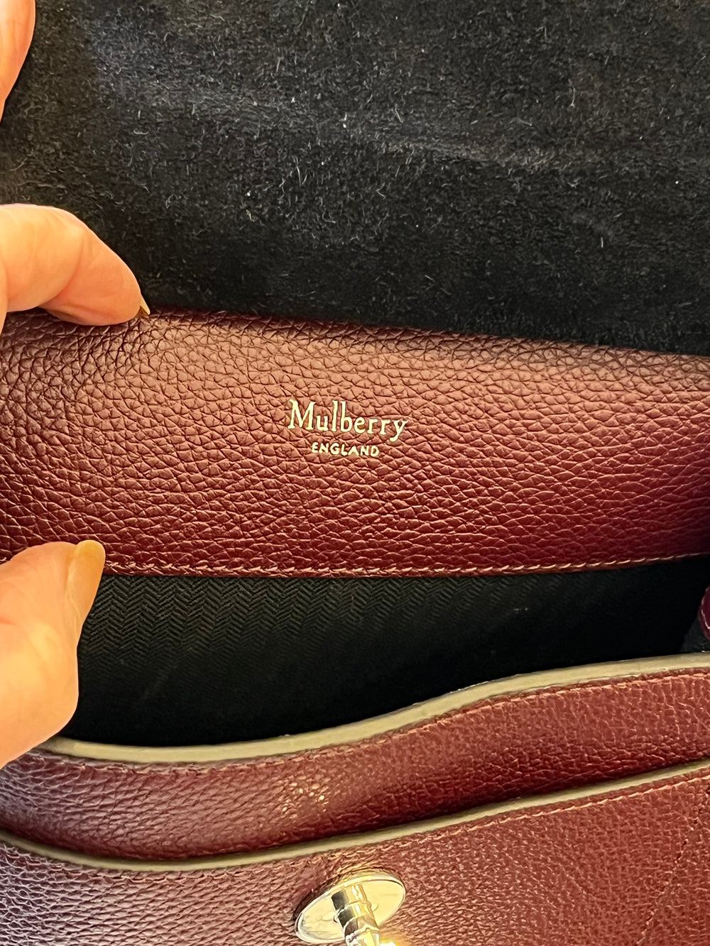 Pre Loved Mulberry Small Antony in Black Cherry (New)