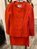 Pre Loved Chanel Vintage Coral Skirt Suit 36 fits uk8