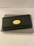 Pre Loved Mulberry Continental Plaque Purse in Black Leather (New)