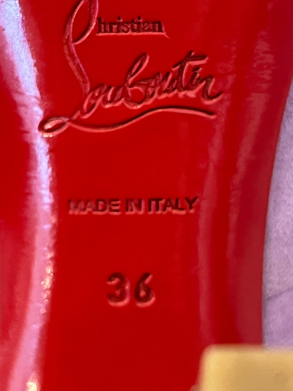 Pre Loved Christian Louboutin Very Prive 120 Lilac Suede Heels UK 3