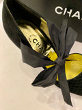 Chanel  Black Suede Tie shoes uk5 (new)