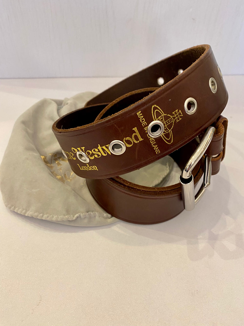 Pre Loved Vivienne Westwood Brown Leather Belt size M