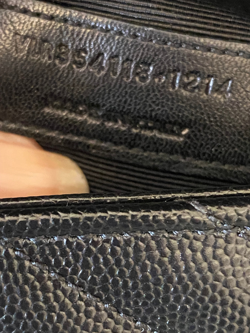 Pre Loved Yves Saint Laurent Black Leather Chevron Envelope Bag - Excellent