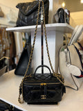 Chanel Quilted Crossbody Vanity Case in Black Leather
