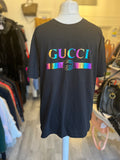 Pre Loved Gucci Unisex Black & Iridescent T-Shirt size M (new)