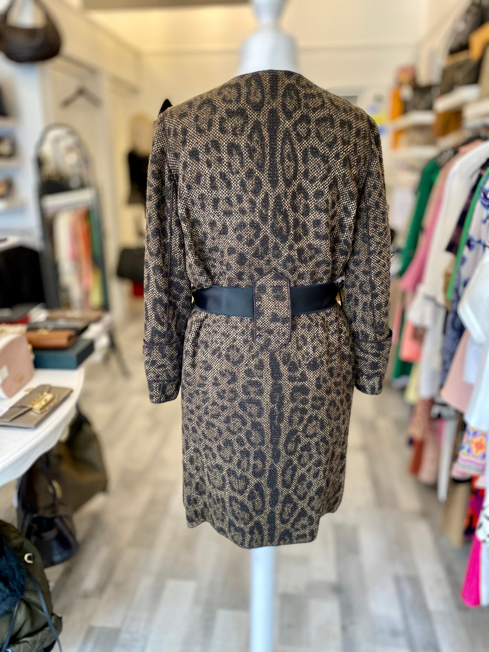 Dolce & Gabbana Leopard Wool & Silk Coat - Size 38 (fits uk8-10)