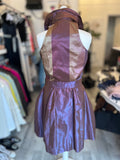 Pre Loved Vivienne Westwood Taffeta Dress In Mauve & Gold