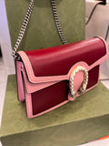 Gucci Dionysus GG Super Mini Crossbody Bag in Burgundy & Pink