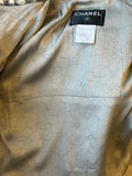 Pre Loved Chanel Grey & White Check Camellia Coat size FR42 UK 14