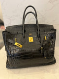 Pre Loved Hermes Birkin 35 in Black Certified Exotic Leather