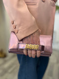 Dior J’Adior Wallet on Chain in Metallic Pink