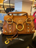 Pre Loved Vintage Dolce & Gabbana Brown Studded Bag