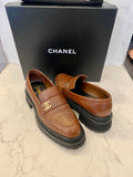 Pre Loved Chanel Brown Quilted Loafers UK 5.5 (excellent)