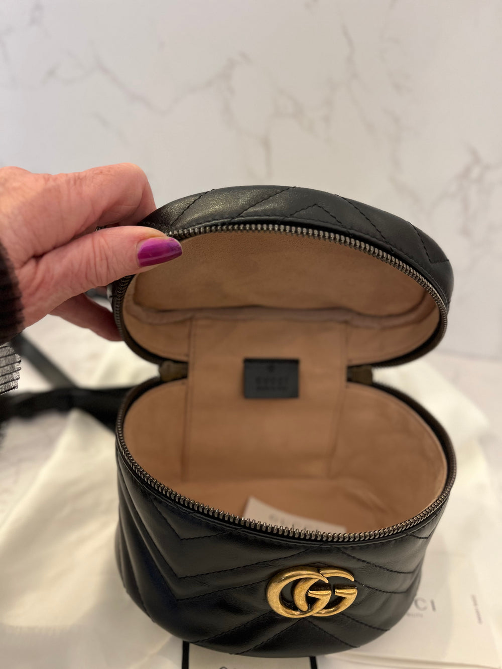 Pre Loved Gucci Marmont Small Backpack with Top Handle (pristine as new)